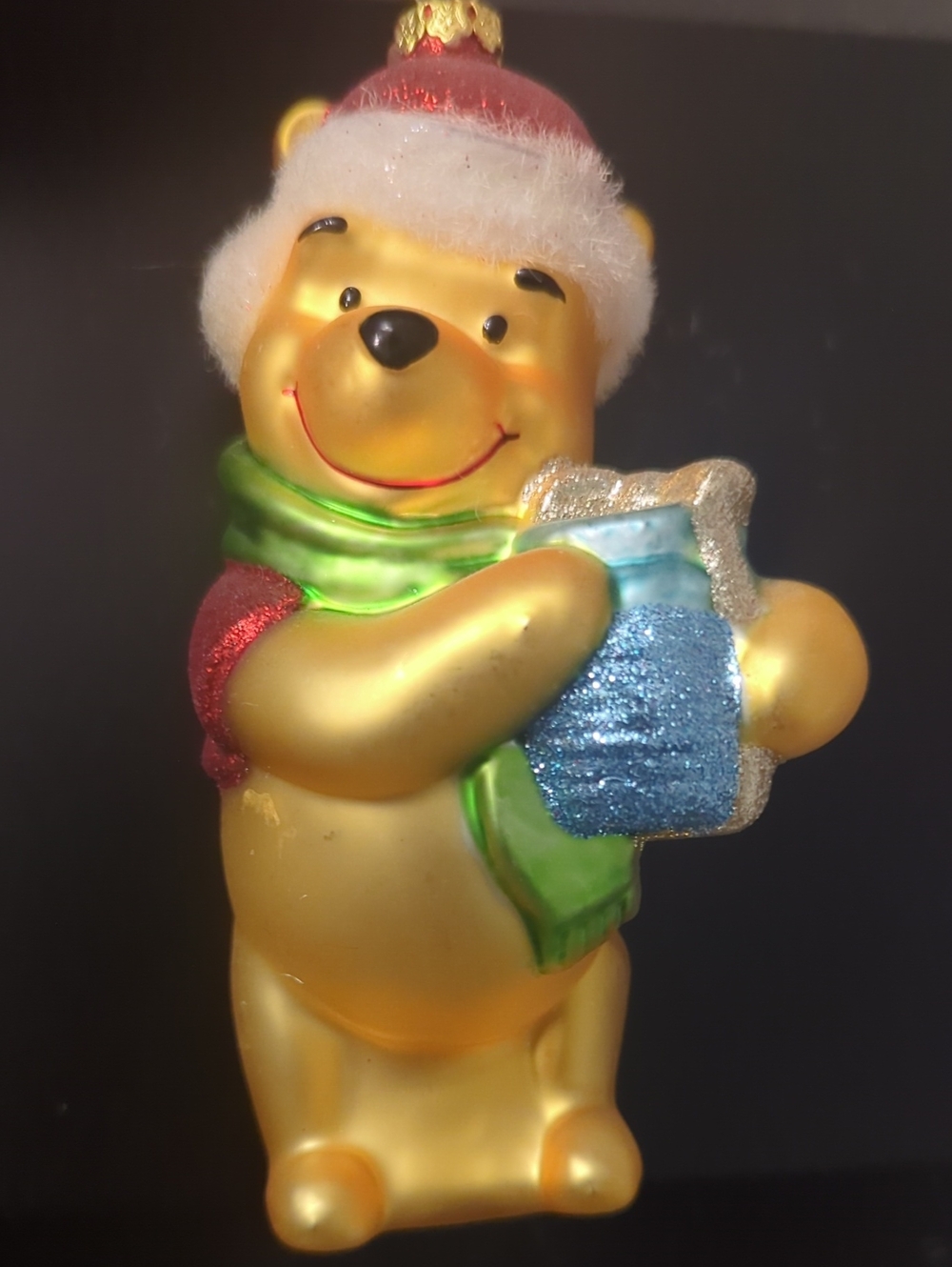 Blown Glass Winnie The Pooh Bear Christmas Tree Ornament Rare No Box
